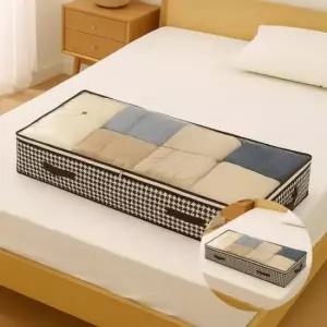 [JED] 부직포 보관박스 체크 리빙박스 의류수납함 언더베드 100x48cm