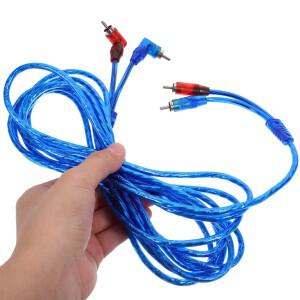 5M Rca 오디오 케이블 플렉시블 고무 재킷 고전도성 구리 와이어 자동차 DIY  선명도 신호 안정성