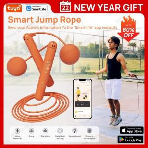 오렌지 Tuya 스마트 줄넘기, Vioce 카운터/앱 포함-엉킴 방지 고속 피트니스, 성인,  선물