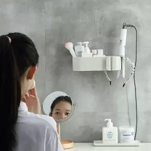 욕실 화장실 헤어 드라이기 고데기거치대 수납선반