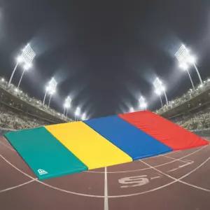 실내 체육활동 수업교구 고탄성 폼 4단 접이식 무지개매트 어린이용 실내용