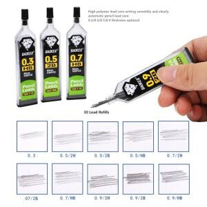 120피스 기계식 연필 리드 0.3/0.5/0.7/0.9mm HB 2B 막대 자동 리필 학교 스케치 드로잉 용품