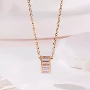 [비앤비골드] 14K/18K 바게트 큐빅 베젤 링 펜던트 MNP42500