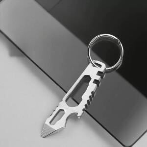 남성용 야외 다기능 7-in-1 키체인 프리미엄 느낌의 휴대용 나이프 손가락 끝 병따개 도구