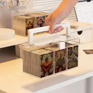 [생활] BenF Case 손잡이 포토카드 보관함 투명 수납함 칸막이 분리형 정리함