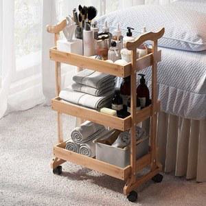 나무 뷰티샵 60X8X80 장식장 LED 수납 테이블 원목 바퀴 네일 네일샵 선반