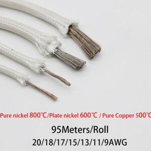 운모 고온 와이어 난연성 히팅 케이블 500 ℃ 600 800 순수 구리 니켈 단일 코어 20 18 17 15 13 11 9AWG