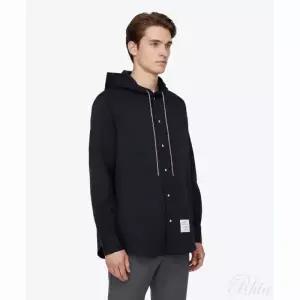 톰브라운 후드 나일론 암밴드 아우터 점퍼 네이비 MWL432OF1066415