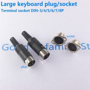 DIN 오디오 어댑터 3/4/5/6/7/8 핀 수 플러그(플라스틱 손잡이 포함) 암 소켓 껍질 패널 마운트 섀시 커넥
