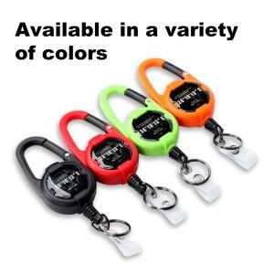 리트랙터블 ID 카드 홀더 & 키체인 - 분실 방지 연장 와이어 이지 풀 버클 배지 릴