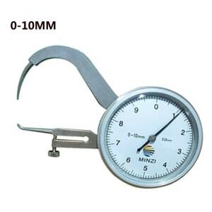 고 다이얼 두께 게이지 곡선 팁  파이프  원형 튜브 캘리퍼 측정 도구 0-10mm