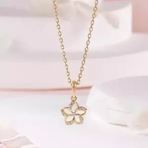 [신세계라이브쇼핑][비앤비골드] 14K 큐빅 윈드 플라워 펜던트 MNP42499
