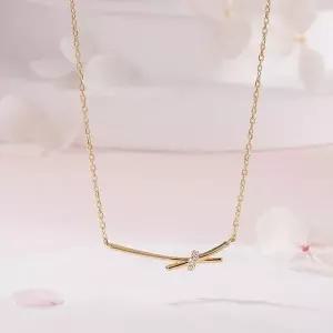 [신세계라이브쇼핑][비앤비골드] 14K 엑스 크로스 큐빅링 체인 목걸이 MNN42493