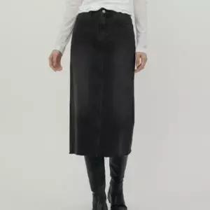 [다잇템] 여성 워싱 시즌리스 일상 뒷밴드 데님 롱 스커트