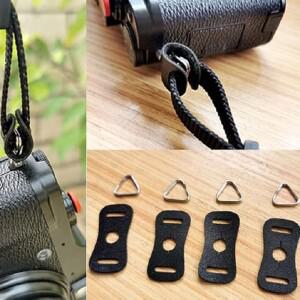 2쌍  가죽 보호 커버 카메라 스트랩 스플릿 링 후크 Fujifilm Canon Nikon Olympus Pentax DSLR 용