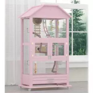 앵무새 하우스 중형조 조류 특대형 배변판 급여기