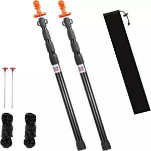 헤비 듀티 텔레스코프 타프 폴 캠핑 차양 레인 플라이 선쉐이드 캐노피 스테이킹 및 Guyline을 위한 24섹션