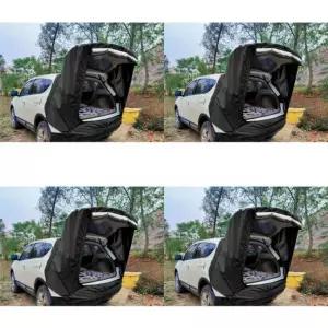 차박 트렁크텐트 125x95x150cm 폴대형 블랙 카텐트 차량용텐트