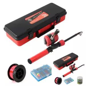 루어+릴+낚싯대세트 1.2m 레드 낚시세트 낚시대세트