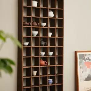 레트로 머그 진열대 소형 걸이 원목 인테리어 보관함 수납장 컵 선반 거치