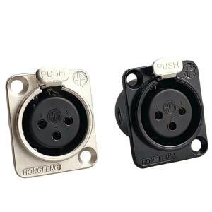 3PCS XLR 파워 앰프 패널 소켓 구리 xlr 3핀 여 사각 커넥터 아연 합금 캐논 호환 오디오 비디오 시트