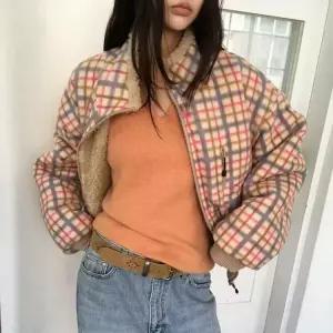 양면 체크 후리스 양털 덤블 뽀글이자켓 재킷 배색