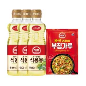 사조 콩기름 900ml 3병 + 부침가루 1kg