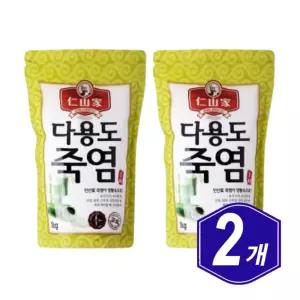 인산가 1회 다용도 죽염 분말 1kg x 2개 고급 구운소금