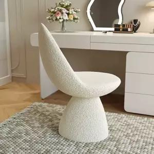 모던 화장대 스툴 화이트 원형 에그 회전 체어 북유럽 등받이