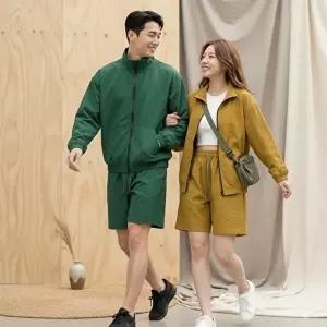 [옷자락]여성 시원한 여름용 시어서커 바람막이 반바지 세트