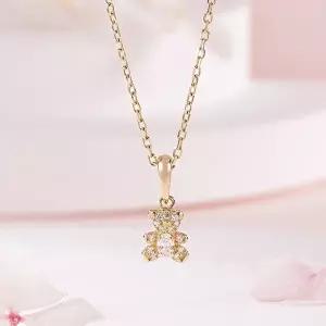 [비앤비골드]18K 큐빅 파베 곰돌이 펜던트 MNP42496