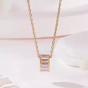 [비앤비골드]14K 바게트 큐빅 베젤 링 펜던트 MNP42500