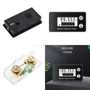 A2BE 쿨롱 카운터 미터 배터리 용량 표시기 전압 전류 디스플레이 8-100V