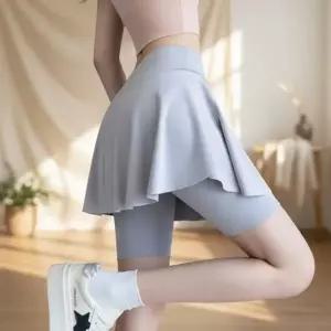 [옷자락]여성 일상용 요가필라테스 레이어드 스커트 레깅스