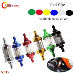 모토크로스 8mm CNC 알루미늄 스틸 유리 바이크 오토바이 가스 연료 가솔린 오일 필터 ATV 엔듀로 더트 핏