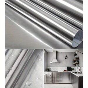 접착식 종이벽지 방수 탈부착 데코 메탈릭 비닐 주방 벽지 실버 셀프 캐비닛 가능