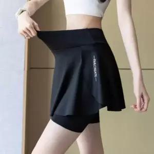 [옷자락]여성 일상용 운동 요가 필라테스 가짜 레이어드 스커트 레깅스