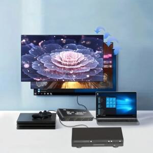 HDMI 호환 스위치 플러그 앤 플레이 스위처 셀렉터 박스 세 가지 전환 모드 자동 전환 4K 120Hz PC/TV 박스