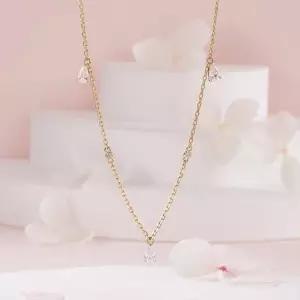 14K 쁘띠 물방울 큐빅 체인 목걸이 MNN42491