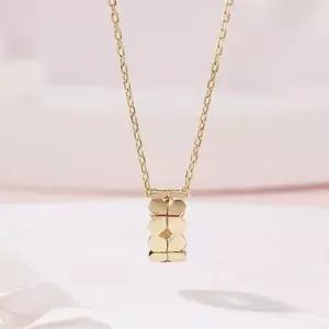 14K 립스 플라워 링 펜던트 체인 목걸이 MNN42494