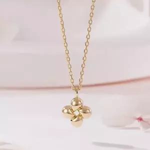 14K 물방울 크로스 플라워 체인 목걸이 MNN42487