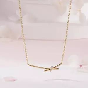 14K 엑스 크로스 큐빅링 체인 목걸이 MNN42493