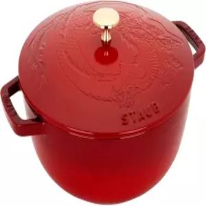 STAUB 주철 3.75qt 에센셜 프렌치 오븐 드래곤 뚜껑 체리