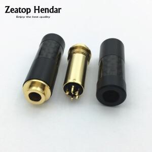 암잭 탄소 섬유 커버 오디오 플러그 업그레이드 하이파이 어댑터 4.4mm 5 극 밸런스드 스테레오 이어폰 DIY