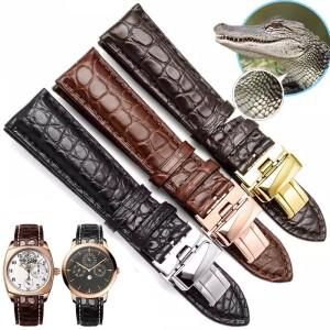 악어 가죽 시계줄 16mm 20mm 남녀 밴드 천연 팔찌 스틸 버클