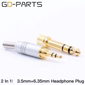 2인 1 디자인 3.5mm 수 헤드폰 플러그 1/4 6.35mm 어댑터 스테이지 헤드셋 이어폰 마이크 스네이크 케이블