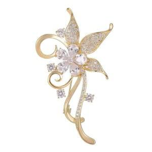 여성용 럭셔리 라인스톤 플라워 브로치 우아한 앙증맞은 크리스탈 부케 코르사지 수트 라펠 드레스 액세서리 웨딩 브라이덜 파티 댄스 부토니에 패션 주얼리 선물