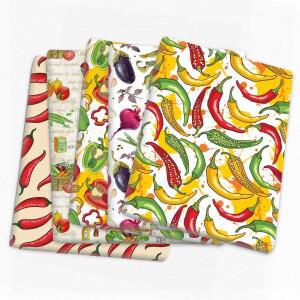 50x145cm 패치 워크 칠리 페퍼 야채 폴리 에스터 코튼 티슈 바느질 퀼트 직물 재료 DIY 수제