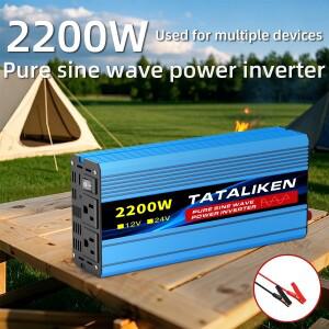 1000W-2500W 순수 사인파 전력 인버터 DC 12V AC 220V 60Hz 미국 표준 소켓 디지털 디스플레이 전압 조정기