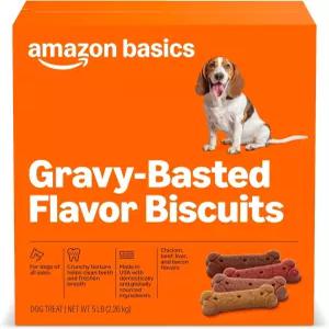 아마존 베이직 바삭한 개 비스킷 그레이비 바스트 맛 간식 5파운드 박스
